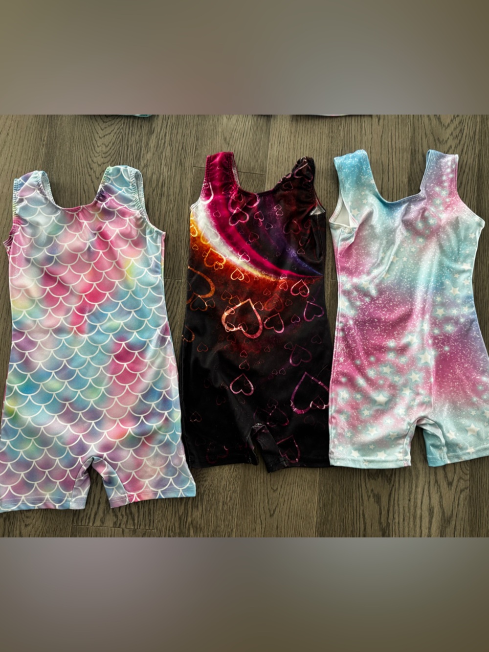 Girls' Colorful Patterned Gymnastics Leotard Rompers - 3 Pack